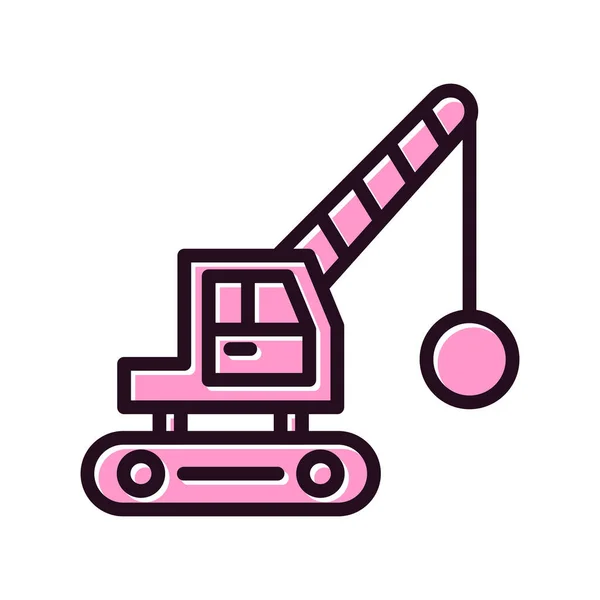 Demolition Crane Icon Vector Illustration — Stock Vector