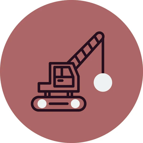 Demolition Crane Icon Vector Illustration — 스톡 벡터