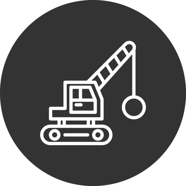 Sloop Crane Icoon Vector Illustratie — Stockvector