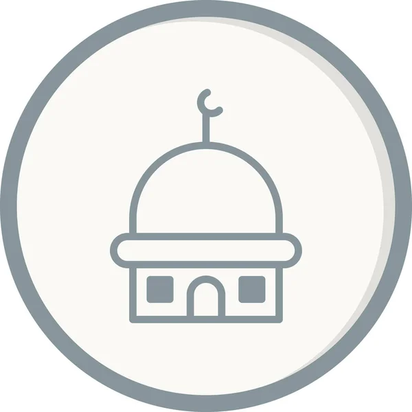 Einzigartige Moschee Einfaches Design — Stockvektor