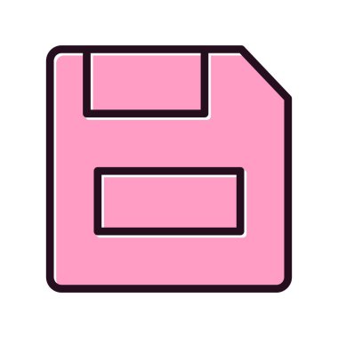 Disket düz simgesi, vektör illüstrasyonu