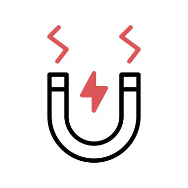 Mıknatıs çizgi simgesinin vektör çizimi