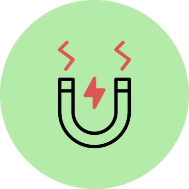 Mıknatıs çizgi simgesinin vektör çizimi