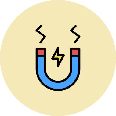 Mıknatıs çizgi simgesinin vektör çizimi