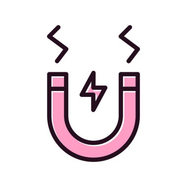 Mıknatıs çizgi simgesinin vektör çizimi