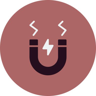 Mıknatıs çizgi simgesinin vektör çizimi