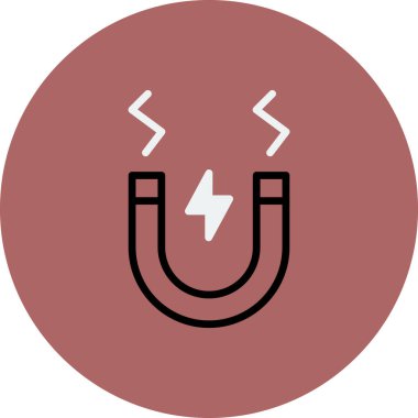 Mıknatıs çizgi simgesinin vektör çizimi