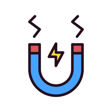 Mıknatıs çizgi simgesinin vektör çizimi