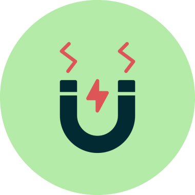 Mıknatıs çizgi simgesinin vektör çizimi