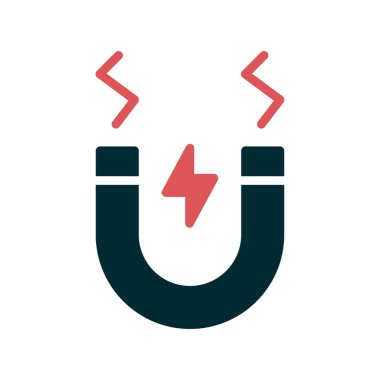 Mıknatıs çizgi simgesinin vektör çizimi