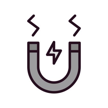 Mıknatıs çizgi simgesinin vektör çizimi