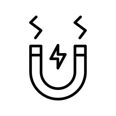 Mıknatıs çizgi simgesinin vektör çizimi