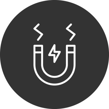 Mıknatıs çizgi simgesinin vektör çizimi