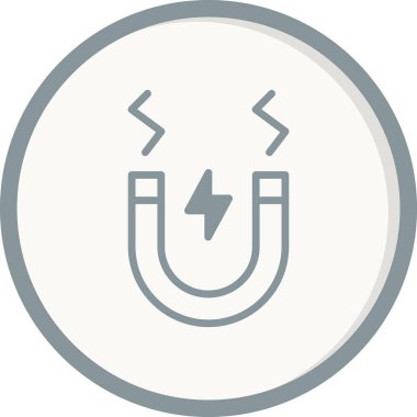 Mıknatıs çizgi simgesinin vektör çizimi