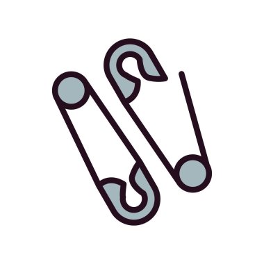 Güvenlik İğneleri simgesinin vektör illüstrasyonu