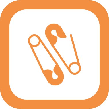 Güvenlik İğneleri simgesinin vektör illüstrasyonu