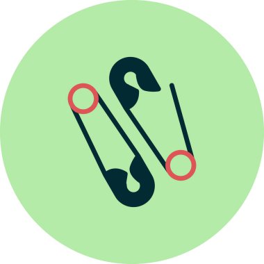 Güvenlik İğneleri simgesinin vektör illüstrasyonu