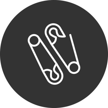 Güvenlik İğneleri simgesinin vektör illüstrasyonu