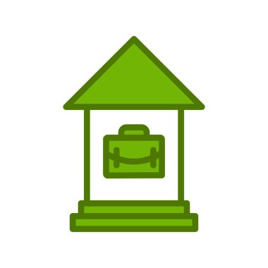 Ev simgesinden Çalışmanın vektör illüstrasyonu 