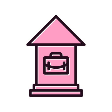 Ev simgesinden Çalışmanın vektör illüstrasyonu 