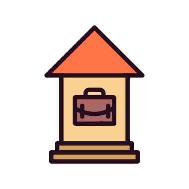 Ev simgesinden Çalışmanın vektör illüstrasyonu 