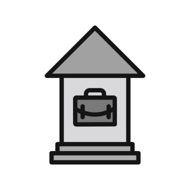 Ev simgesinden Çalışmanın vektör illüstrasyonu 