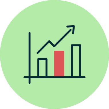 iş grafiği düz vektör simgesi