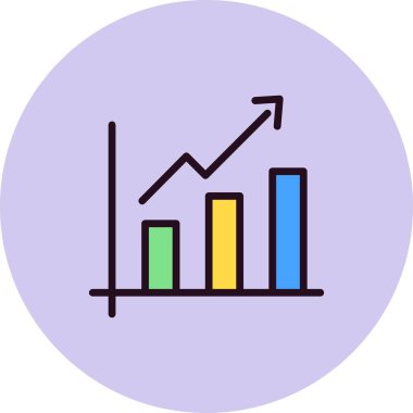 iş grafiği düz vektör simgesi