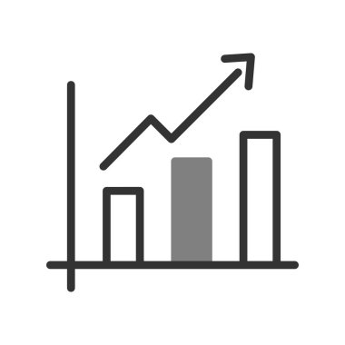 iş grafiği düz vektör simgesi