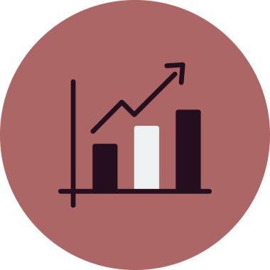 iş grafiği düz vektör simgesi