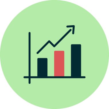 iş grafiği düz vektör simgesi