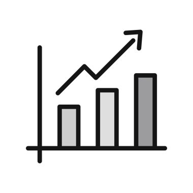 iş grafiği düz vektör simgesi