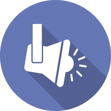 Gölgeli el feneri sembolünün basit düz simgesi.