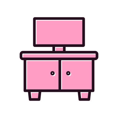 TV stand web simgesi basit illüstrasyon