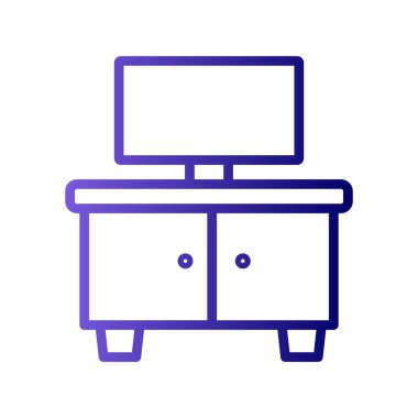 TV stand web simgesi basit illüstrasyon