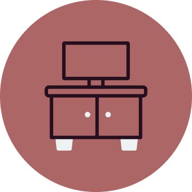 TV stand web simgesi basit illüstrasyon