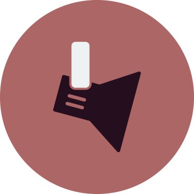 Gölgeli el feneri sembolünün basit düz simgesi.