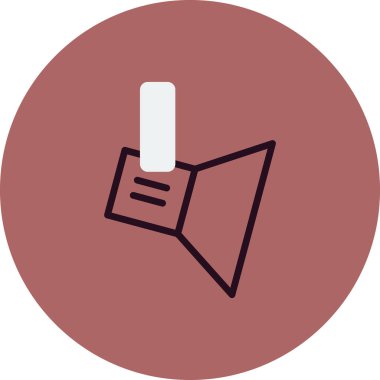 Gölgeli el feneri sembolünün basit düz simgesi.