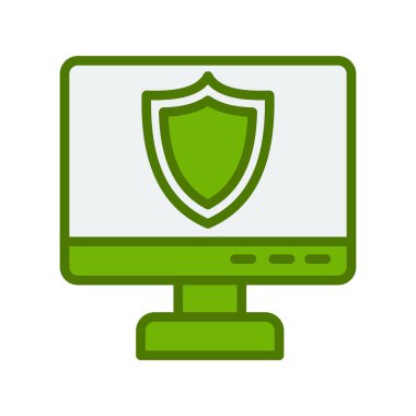 vektör ağ güvenlik sistemi simgesi çizimi