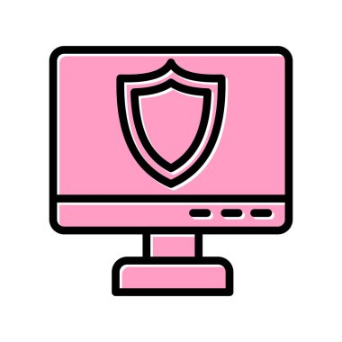 vektör ağ güvenlik sistemi simgesi çizimi