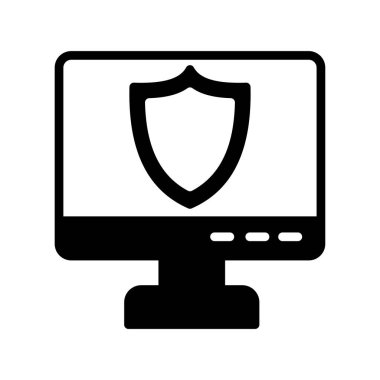 vektör ağ güvenlik sistemi simgesi çizimi