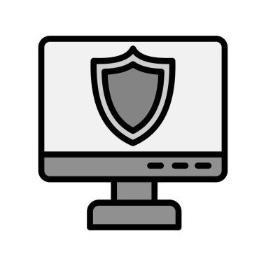 vektör ağ güvenlik sistemi simgesi çizimi