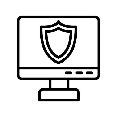 vektör ağ güvenlik sistemi simgesi çizimi