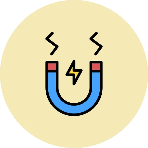 Vektorová Ilustrace Ikony Čáry Magnetu — Stockový vektor