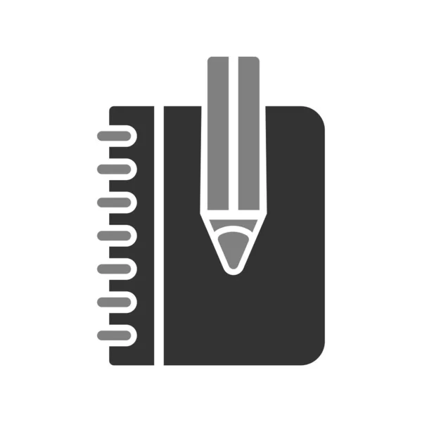 Notizbuch Mit Bleistift Vektor Symbol — Stockvektor