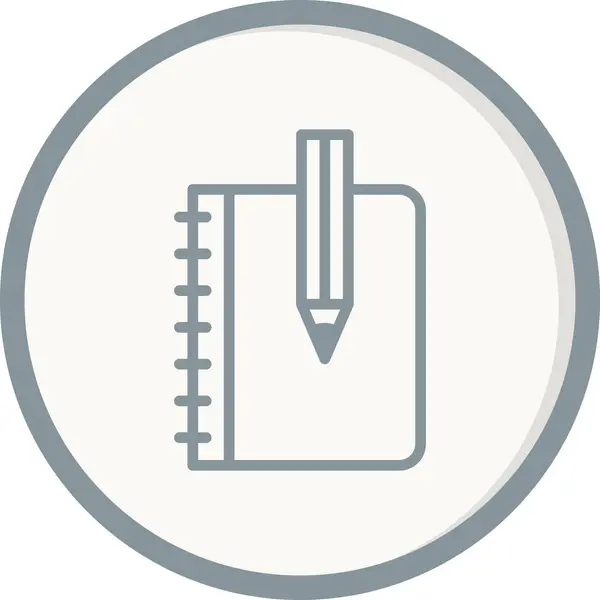 Notizbuch Mit Bleistift Vektor Symbol — Stockvektor