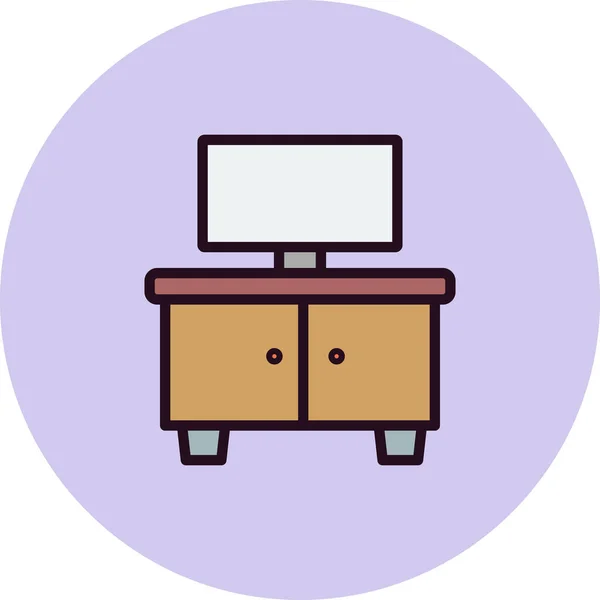 Телевізор Стоїть Веб Іконка Проста Ілюстрація — стоковий вектор