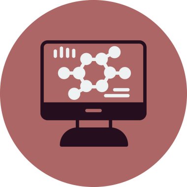 Biyoinformatik seo modern simgenin vektör illüstrasyonu