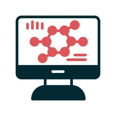 Biyoinformatik seo modern simgenin vektör illüstrasyonu