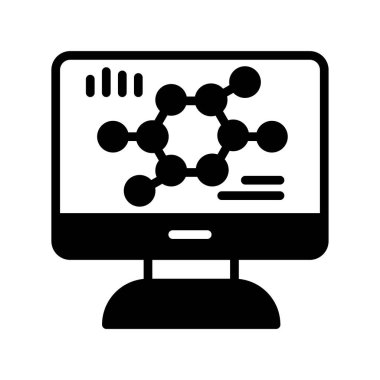 Biyoinformatik seo modern simgenin vektör illüstrasyonu